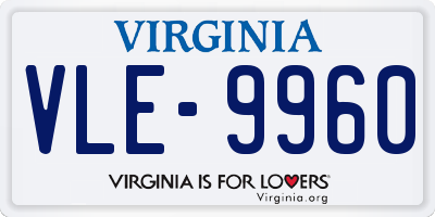 VA license plate VLE9960