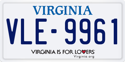 VA license plate VLE9961