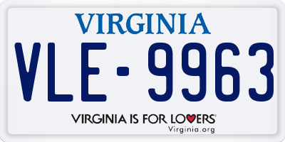 VA license plate VLE9963