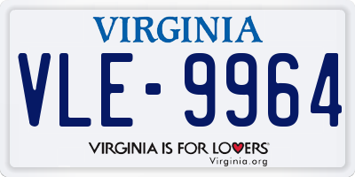 VA license plate VLE9964