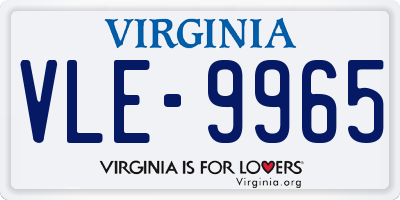 VA license plate VLE9965