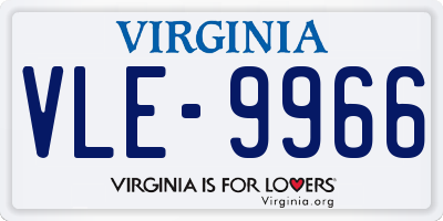 VA license plate VLE9966