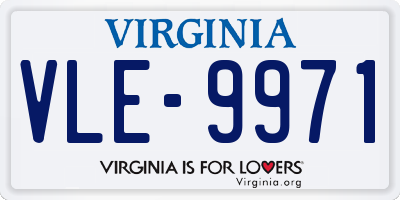 VA license plate VLE9971