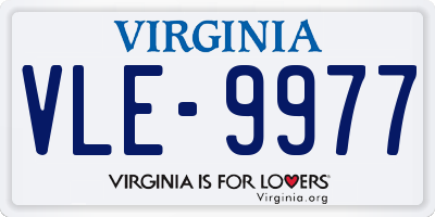 VA license plate VLE9977