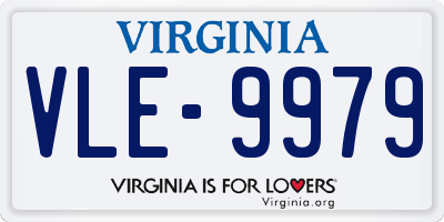 VA license plate VLE9979
