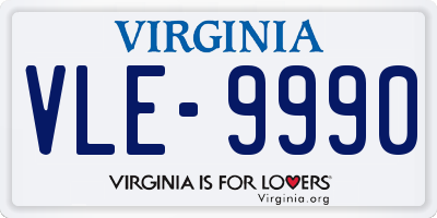 VA license plate VLE9990