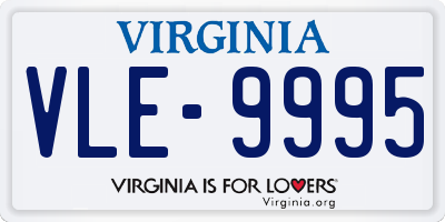 VA license plate VLE9995