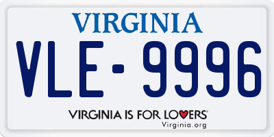 VA license plate VLE9996