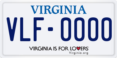 VA license plate VLF0000