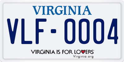 VA license plate VLF0004
