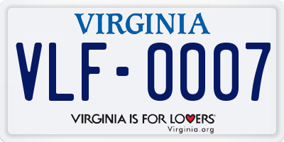 VA license plate VLF0007