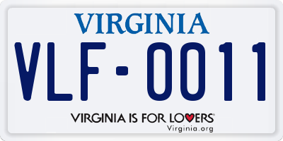VA license plate VLF0011