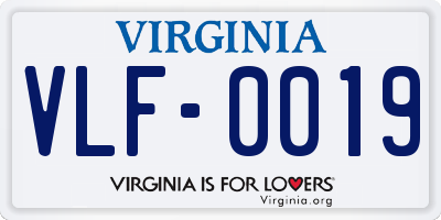 VA license plate VLF0019