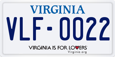 VA license plate VLF0022