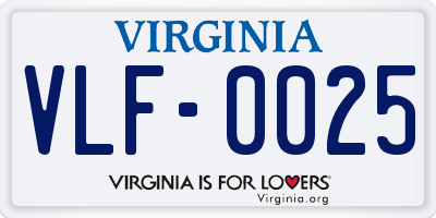 VA license plate VLF0025