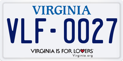 VA license plate VLF0027