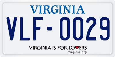 VA license plate VLF0029