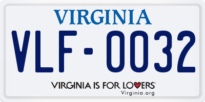 VA license plate VLF0032