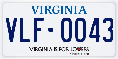 VA license plate VLF0043
