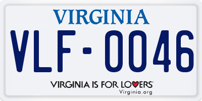 VA license plate VLF0046