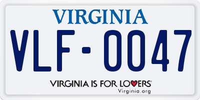 VA license plate VLF0047