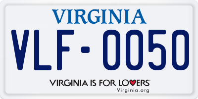 VA license plate VLF0050