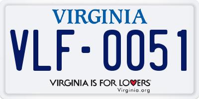 VA license plate VLF0051