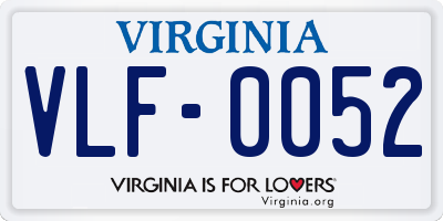 VA license plate VLF0052