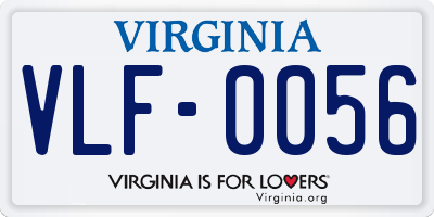 VA license plate VLF0056