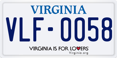 VA license plate VLF0058