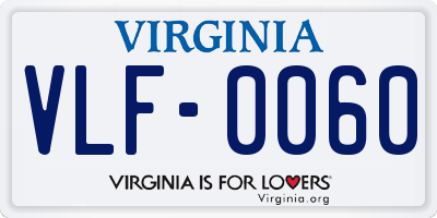 VA license plate VLF0060