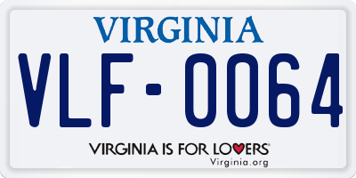 VA license plate VLF0064