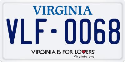 VA license plate VLF0068