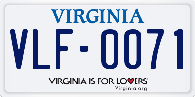 VA license plate VLF0071