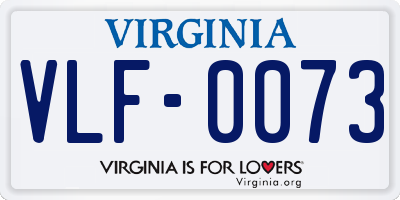 VA license plate VLF0073