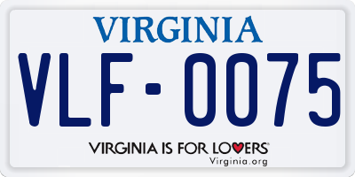 VA license plate VLF0075
