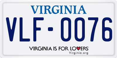 VA license plate VLF0076
