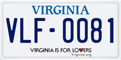 VA license plate VLF0081