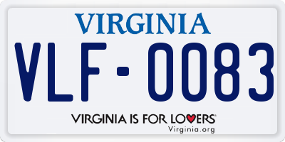 VA license plate VLF0083