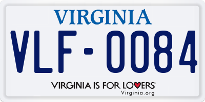 VA license plate VLF0084