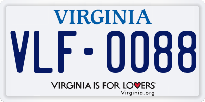 VA license plate VLF0088