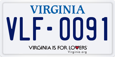 VA license plate VLF0091