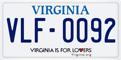 VA license plate VLF0092