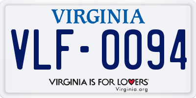 VA license plate VLF0094