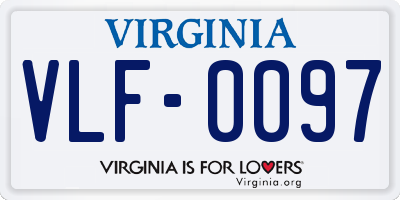 VA license plate VLF0097