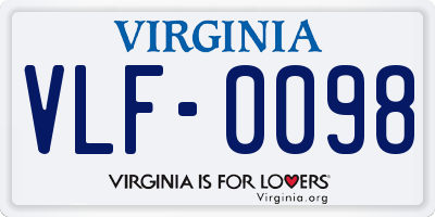 VA license plate VLF0098