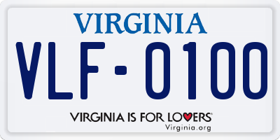 VA license plate VLF0100