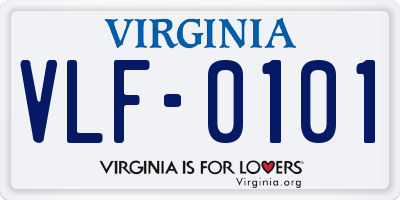 VA license plate VLF0101