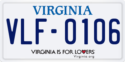 VA license plate VLF0106