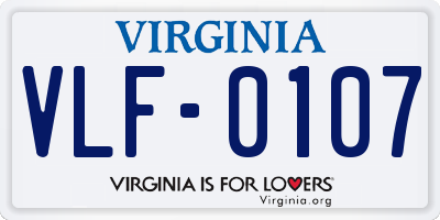 VA license plate VLF0107